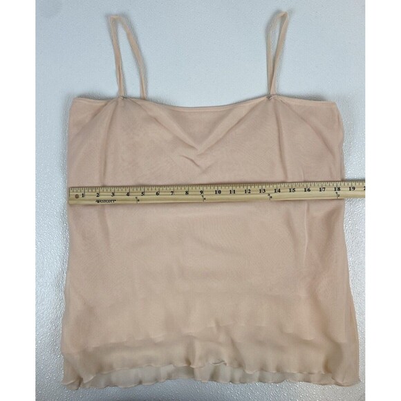 Dana Buchman Womens' Silk Sleeveless Layered Drapey Feminine Flowy Peach Top 10 - Picture 9 of 11